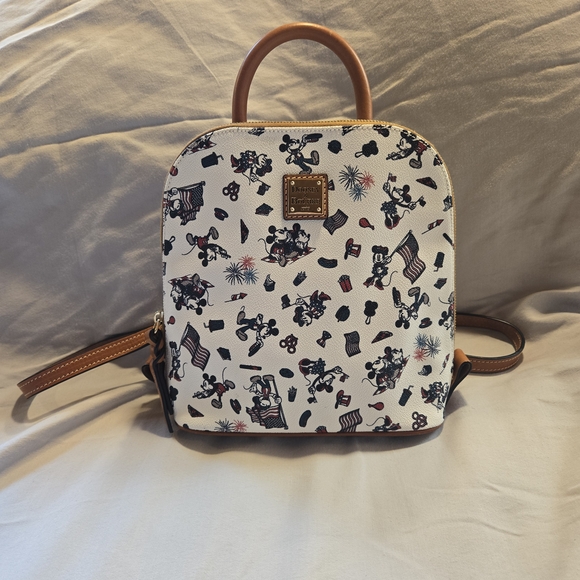 Dooney & Bourke Handbags - Dooney & Bourke White and Brown Backpack